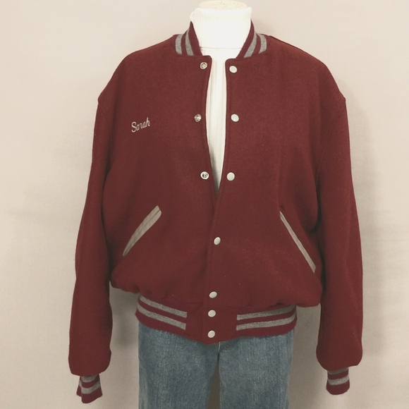 Vintage Hopkins Wool Varsity Jacket Athletic Sports Style USA Made 90s DeLong 46 - Picture 2 of 9